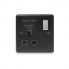 BG – 2USB2.1A 單位有掣13A不銹鋼插座/蘇底-暗亞黑色 (型號 : NMB21U2B)