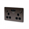 BG – 2USB3.1A雙位有掣平面13A不銹鋼插座/蘇底-光面镍黑色 (型號 : FBN22U3B)