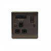 BG – 2USB2.1A 單位有掣13A不銹鋼插座/蘇底-光面镍黑色 (型號 : NBN21U2B)