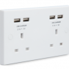 BG – 2USB2.1A 雙位13A插座/蘇底-白色 (型號 : 924U44)
