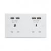 BG – 2USB2.1A 雙位13A插座/蘇底-白色 (型號 : 924U44)