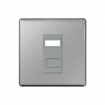 BG - 1位RJ45數據插座 -拉絲鋼色/光面鉻鋼/光面镍黑 (型號 : FBSRJ451/FPCRJ451/FBNRJ451)