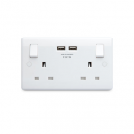 BG - 2USB 3.1A雙位有掣13A插座/蘇底/圓邊設計 -白色 (型號 : 822U3)