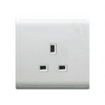 Schneider 施耐德 - 13A 單位連保護門插座 E82426_WE/E82426_LS/E82426_WG/E82426_MB