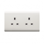 Schneider 施耐德 - 13A 兩位連保護門插座 E82T426_WE/E82T426_LS/E82T426_WG/E82T426_MB