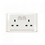 Schneider 施耐德 - 13A 兩位連保護門有掣插座連LED燈 ET3025D EWWW / ET3025D EBGS