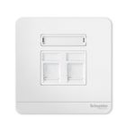 Schneider 施耐德 - 兩位RJ45八線5e類數據插座,Keystone面板備防塵活門 E8332RJS5 WE / E8332RJS5 WG / E8332RJS5 WD
