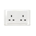 Schneider 施耐德 - 13A 孖位連保護門插座 ET342 WW / ET342 GS