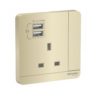 Schneider 施耐德 – 13A單位 插座 連USB 充電插座 E8315USB_WE / E8315USB_WG / E8315USB_WD