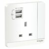 Schneider 施耐德 – 13A單位 插座 連USB 充電插座 E8315USB_WE / E8315USB_WG / E8315USB_WD