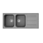SMEG - 灰褐色(Concrete) 雙盆左翼石盆(連去水及安裝配件) LZ116CT