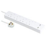 Schneider 施耐德 - USB拖板(四位插座) - 13A 電源插座連獨立開關及LED指示燈及兩位USB 充電插座