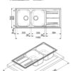 SMEG – 灰褐色(Concrete) 雙盆左翼石盆(連去水及安裝配件) LZ116CT