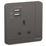 Schneider 施耐德 - 13A單位 插座 連USB 充電插座 E8315USB_DG_C5