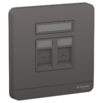 Schneider 施耐德 - 兩位RJ45八線5e類數據插座,Keystone面板備防塵活門 E8332RJS5_DG_C5