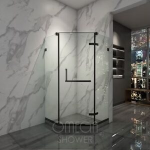 OMEGA – 不銹鋼無框掩門浴屏 (鑽石型) SA-03