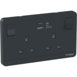 Schneider 施耐德 - 13A兩位 插座 連USB 充電插座 E83T25ACUSB_DG_C5