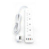 UKG Pro – 智能4位 USB 18W快充拖板 (型號: UPS-804KD-PQ30-WH)