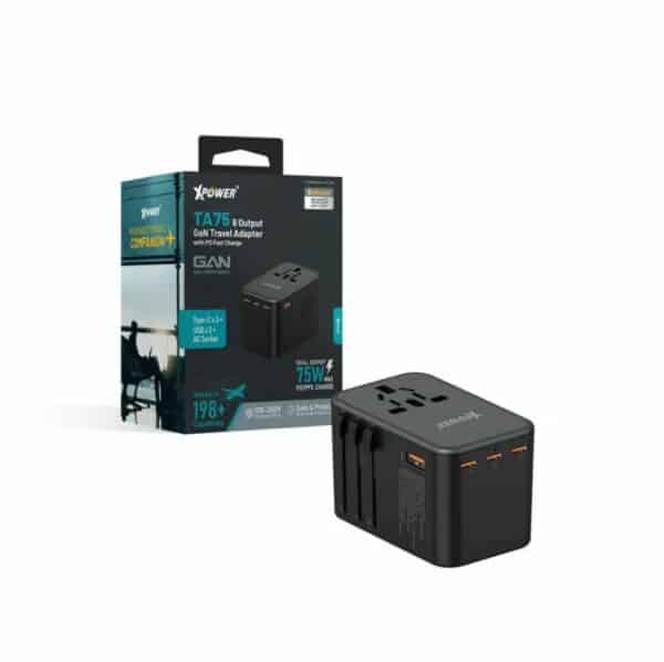 XPower – 75W GaN PD 3.0快充旅行充電轉插 TA75