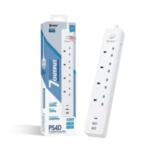 XPower – 7輸出 2 USB + 1 Type-C 4頭拖板 PS4D 白色
