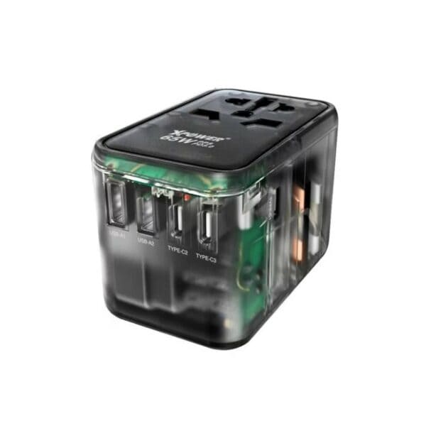 XPower – 65W 5 Ports GaN PD旅行轉插(透明黑色) TA65B