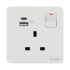 Schneider 施耐德 – 13A 連保護門有掣雙極插座連兩位21W Type A+C USB 充電插座 E8315DACUSB_WE / E8315DACUSB_WG / E8315DACUSB_DG / E8315DACUSB_WD