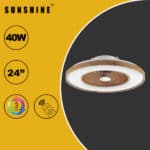 SUNSHINE 陽光照明 - LED 木紋款遙控鴻運風扇燈 CFDW-40W | 有搖控, 可調風速, 可調色溫, 可調光暗