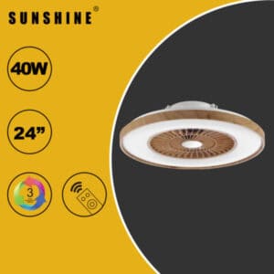 SUNSHINE 陽光照明 – LED 木紋款遙控鴻運風扇燈 CFDW-40W | 有搖控, 可調風速, 可調色溫, 可調光暗