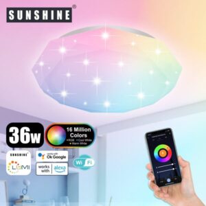 Sunshine Lighting – LED WiFi智能吸頂燈 SCLB | 36W, RGB彩光, CCT黃白光, Dimmble可調光暗