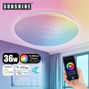 SUNSHINE 陽光照明 – LED WiFi智能吸頂燈 SCLF-36W | RGB彩光, CCT黃白光, Dimmble可調光暗
