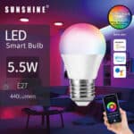 SUNSHINE 陽光照明 - LED WiFi藍芽智能燈膽 SGA-5.5W | E27大螺頭, RGB彩光, CCT黃白光 | 智能燈泡