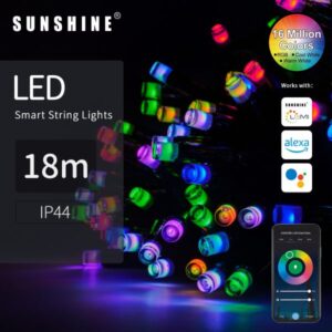 SUNSHINE 陽光照明 – LED WiFi藍芽智能燈串 VG-PI20RGB | RGB彩光, CCT黃白光, IP44, 綠色電線