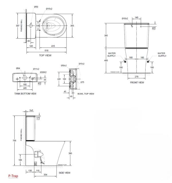 American Standard – 雙旋高咀分體式座廁 Heron Square 109719SH00 + CL43014-6DACTBF + CL6152M-6D