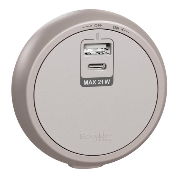Schneider 施耐德 – Easy series 21W Type A+C USB 插座模組 A3J210UAC_LB