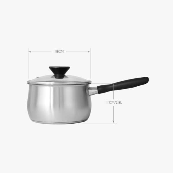MEYER LUNA – 16CM/1.9L 不銹鋼有蓋單柄鍋 / 18CM/2.8L 不銹鋼有蓋單柄鍋