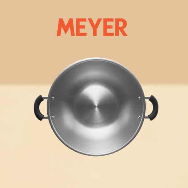 MEYER – 34cm / 7.3L 不銹鋼複合金有蓋中式鑊