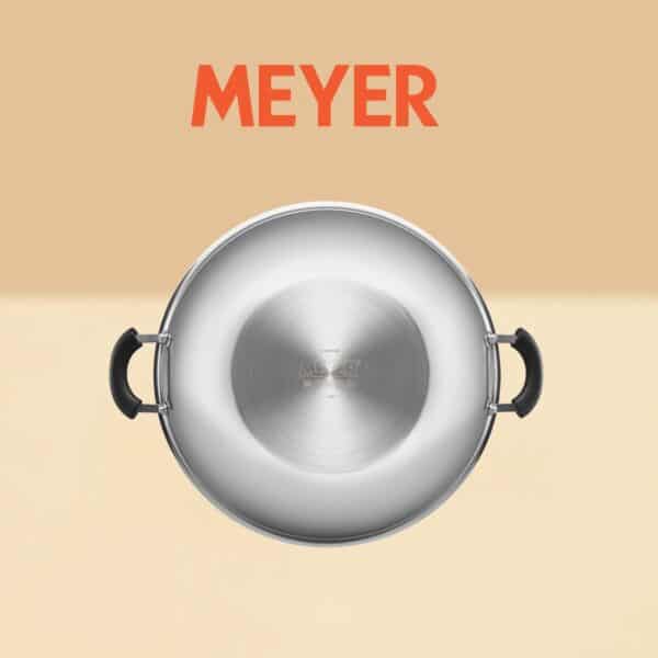 MEYER – 34cm / 7.3L 不銹鋼複合金有蓋中式鑊