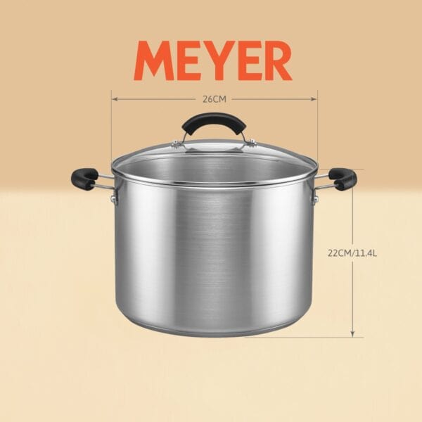 MEYER CENTENNIAL – 26CM/11.4L 不銹鋼有蓋湯鍋