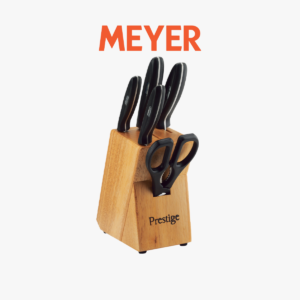 MEYER PRESTIGE COOK’S KNIVES – 廚房刀具六件裝 (9CM 生果刀+11CM 萬用刀 + 20CM 主廚刀+17CM 中式菜刀 +廚剪+木製刀座)